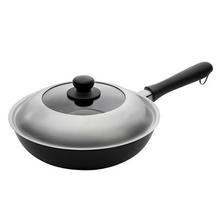 柳宗理 網紋中華鐵炒鍋 附蓋 #087693, 30cm, 1個