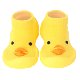 GGOMOOSIN 學步鞋 黃色小鴨造型 精梳棉 TPE鞋底, 125mm, 小雞寶貝蛋
