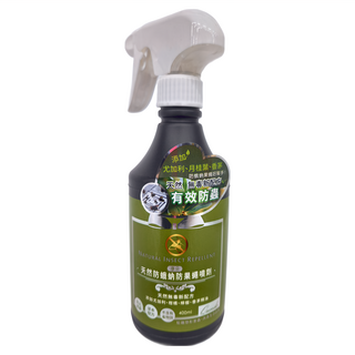 QUNDO 康朵 天然防娥蚋防果蠅噴劑, 添加尤加利、月桂精油、香茅, 天然無毒, 有效防蟲, 400ml, 1瓶