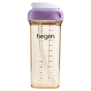 hegen PCTO 輕飲時光PPSU方圓型寬口吸管杯3.0, 漾紫色, 330ml, 1個
