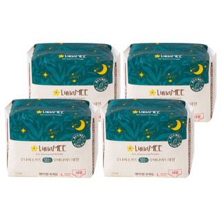 LunaMEE L 號 夜用褲型衛生棉 Set 8片 (100~110 碼), 4包