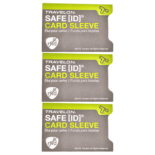 TRAVELON RFID防護卡套 Safe ID 一組3入, 灰, 8.5 x 5.8 x 0.1cm