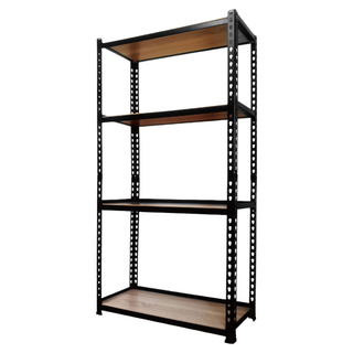 KI WISH 居家生活 角鋼置物架 免螺絲, 黑色, 4層