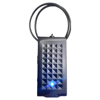 LifeWell 2合1隨身型負離子空氣淨化 + 紫外線 UVC 殺菌機, 皮革時尚掛繩, 夾扣設計, 主機僅有約40g, TYPE-C充電線, AK-107, Black