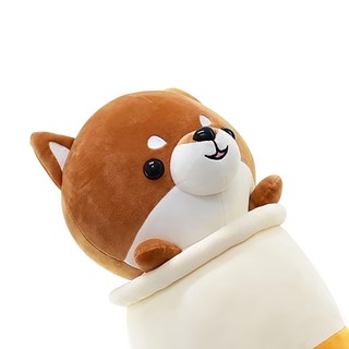 AllBeMine 歐比邁 忠柴軟綿綿圓筒枕 填充玩具 表皮布/絨毛 填充物: 聚酯纖維100%, 棕色