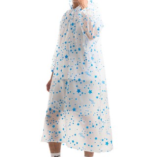 Crocodile 鱷魚 日式星星環保雨衣 男女適用 單一尺寸:156~180cm, 藍色