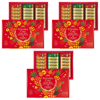 惠香 臺灣造型鳳梨酥綜合禮盒, 含關廟鳳梨/包種茶/日月潭紅茶口味, 台灣最佳伴手禮, 630g, 3盒