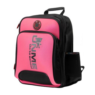 UnMe MIT多功能造型人體工學後背書包, 寬敞大開口設計，可調式背帶, 側邊收納網袋, 桃紅, 1個, 36 x 27 x 18cm