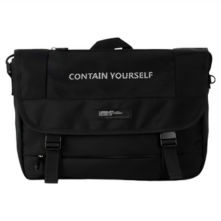 jeballot Showple 黑色 大容量郵差包 可調式肩帶 耐用材質 時尚百搭, 38 x 13.5 x 28cm