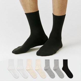 GGRN 男士標準高密度素色中筒襪 8雙組