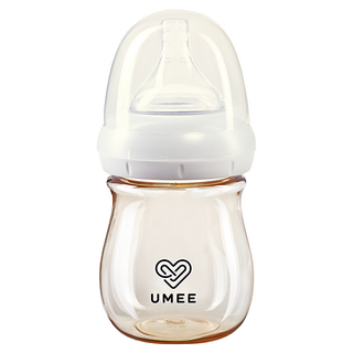UMEE PPSU奶瓶 第一階段, 荷蘭奶瓶 優質, 母乳餵哺基本原理, 防脹氣腹痛系統, One-Piece 排氣閥, 金色, 160ml, 1個