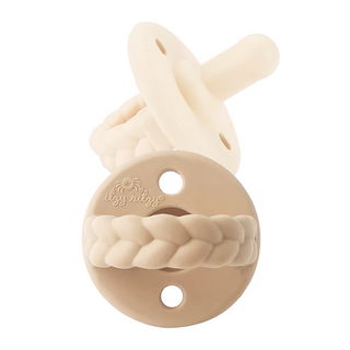 itzy ritzy 造型矽膠安撫奶嘴 100%食品級矽膠一體成形, 仿母親乳頭設計, 奶茶杏, 1組