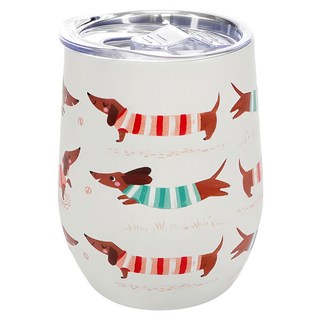 Rex LONDON 有蓋不鏽鋼水杯, 臘腸狗, 350ml, 1個