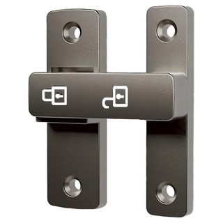 夜光防盜門鎖/門扣 平面款, 灰色, 1個