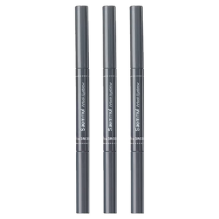 THe SaeM 得鮮 自然柔順持色眉筆 眉筆+眉刷 獨特三角狀筆芯, 03 灰棕色, 3支
