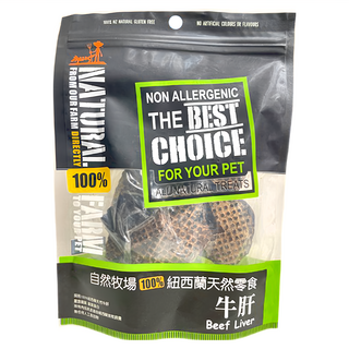 NATURAL FARM 自然牧場 紐西蘭天然狗零食 牛肝, 無穀物, 無麩質, 無人工色素, 非過敏性, 1包, 120g