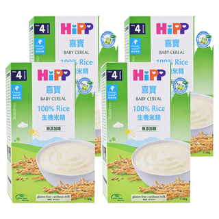 HiPP 喜寶 生機米精 歐洲原裝進口 穀物含量高達99.9% 無添加糖, 200g, 4盒
