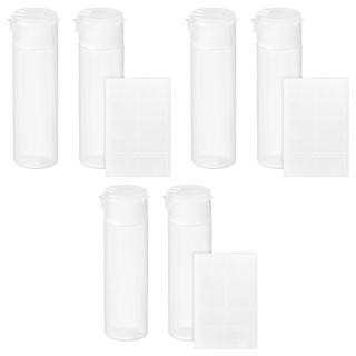 comet 掀蓋式分裝瓶 50ml 附標籤貼紙, 透明色, 6瓶