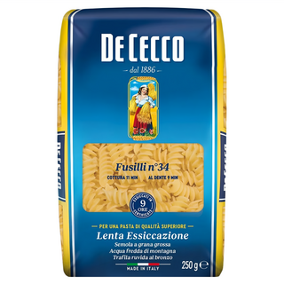 DE CECCO 得科 義大利麵 螺旋麵 No.34 採用杜蘭小麥粉 傳統製麵法 彈牙口感, 250g, 1包