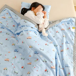 Annette 純棉冰荳荳兒童涼被 極凍冰冰被, 運輸車 藍色