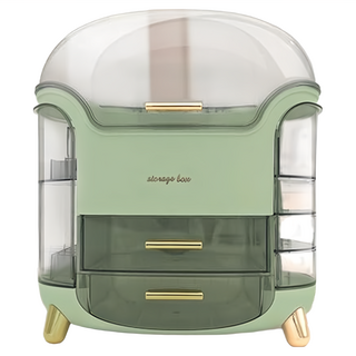 桌面化妝品收納盒 HIPS+PS 淺杉綠, 1個