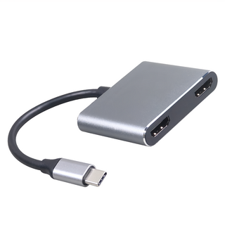 DigiFusion 伽利略 Type-C HDMI 4K2K 2埠 + U3 + PD轉接 3合1多功能轉接器, 1個