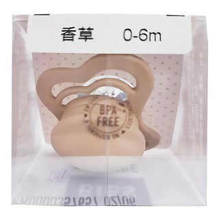 BIBS Couture 拇指型矽膠奶嘴 不含塑化劑 拇指型設計 (0-6m), 0~6個月, 香草, 1個