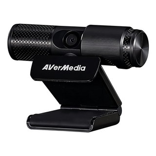 AVerMedia 圓剛科技 高畫質直播網路攝影機 Full HD 1080p 內建雙麥克風 360度旋轉設計, PW313, 黑色