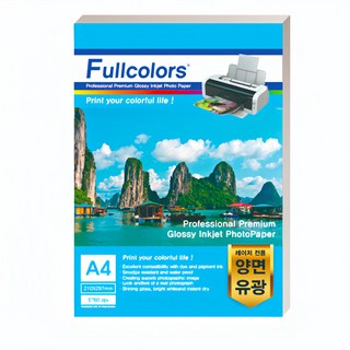 Fullcolors 全彩 雷射專用雙面列印亮面相片紙, A4, 100張