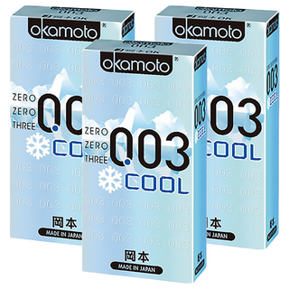 okamoto 岡本 003 COOL冰炫極薄保險套, 10個, 3盒