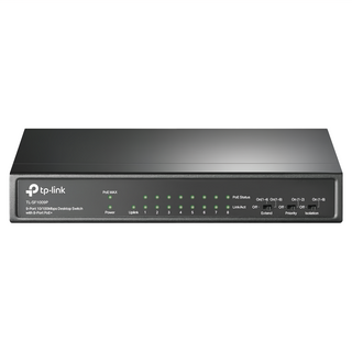 tp-link 9 埠 10/100Mbps 桌上型交換器 含 8 埠 PoE+, TL-SF1009P, 1個