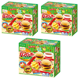 Kracie 葵緹亞 知育菓子DIY 漢堡小達人 Set Popin' Cookin' 日本進口, 3盒, 22g