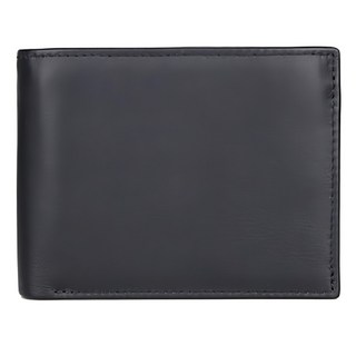 頭層牛皮7卡位翻頁式短夾男夾 黑色, 12.5 x 10 x 2.5cm