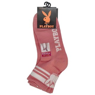 PLAYBOY 學院風女短襪 2雙, size 23-25cm, 粉紅色