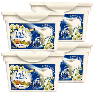 Finetech 釩泰 七腔強效濃縮洗衣球 Set, 30顆, 自然花香, 強效潔淨, 4盒
