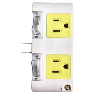利百代 2開4插 3P+2P 素色, 白色+黃色 分接式插座 素色, 1個, 分接式插座無電線