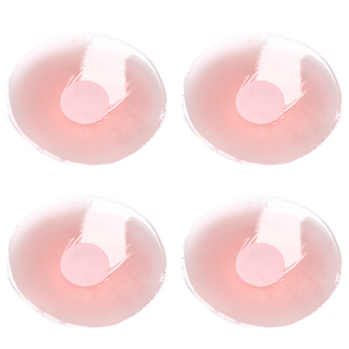 隱形防水胸貼 Set 4個 親膚矽膠材質 1組入 重複使用 超薄防凸點, 6.5cm, 圓型