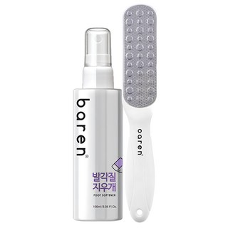 baren 腳後跟修護組 Set 足部軟化劑 1入 + 腳銼 1入, 100ml, 1組, 2入