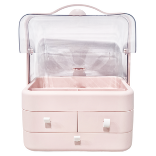化妝品收納箱, ABS塑料, 一般款/加大款, 櫻花粉, 1個