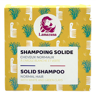 Lamazuna 白綠洗髮皂，一般髮質，固體洗髮皂，含白綠泥, 70ml, 1盒