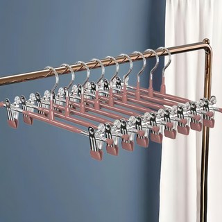 升級不鏽鋼無痕防滑褲架10件組 咖啡色 堅固耐用, 1組