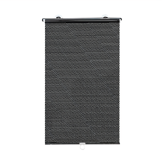 自動伸縮遮陽簾 家用車用 無需安裝 遮陽防曬 PVC材質 面寬56cm, 125 x 58cm, 黑色網點