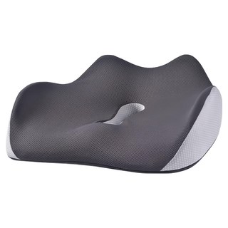 YUNMI 記憶棉坐墊/立體美臀坐墊/痔瘡坐墊/減壓椅墊/孕婦座墊/辦公室椅背墊/汽車坐墊 居家/辦公 新版, 灰色