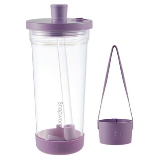 Corelle Brands 康寧餐具 Snapware Tritan跳跳吸管杯 含杯套, 1個, 貝殼紫