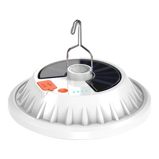 WIDE VIEW 太陽能夜市飛碟照明燈, 120LED, 300流明, 8-12小時, USB充電, 帶掛鉤, NTL-QP05, 1個