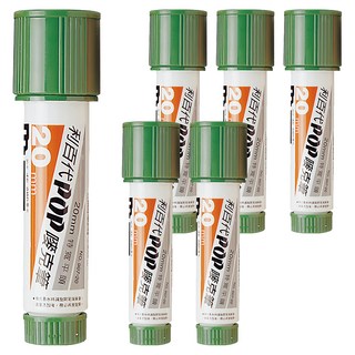 LIBERTY 利百代 907-20-G POP 嘜克筆 平方尖 5~20mm, 綠色, 6支