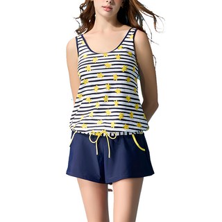 Summer love 夏之戀 泳衣 附活動式罩杯, L, 大女連身褲2件式