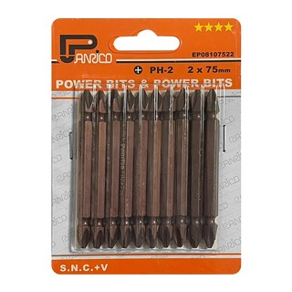 Panrico 百利世 黑金鋼雙頭短溝起子頭 十字 75 x 2mm 10支, 1組