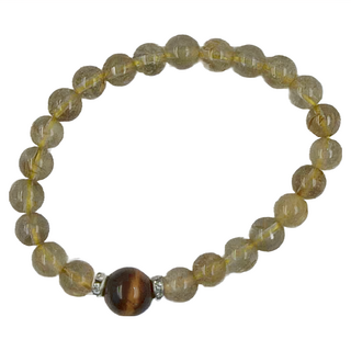 虎眼鈦晶晶鑽圓珠手鍊, 18cm