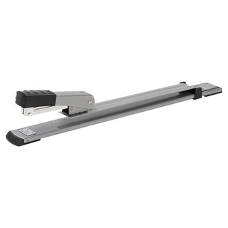 得力 長臂釘書機 低訂書針指示 裝訂騎馬釘 金屬拉桿設計, 顏色隨機, 1支